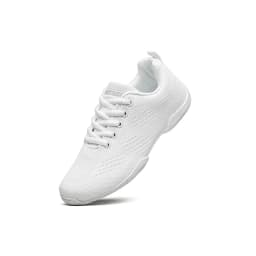 BAXINIER Youth White Lace Up Sneakers Lightweight Breathable Knit Casual Sport Shoes Kids Comfort Daily Walking