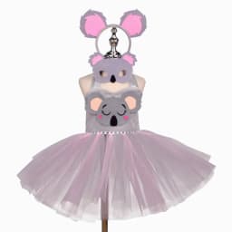 Cute Cartoon Koala Themed Dress for Little Girls, Princess Tutu Skirt for Halloween Party,Performance Clothes for Children's Day