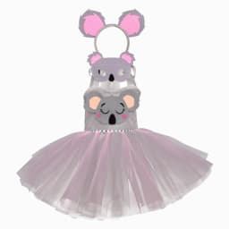 Cute Cartoon Koala Themed Dress for Little Girls, Princess Tutu Skirt for Halloween Party,Performance Clothes for Children's Day