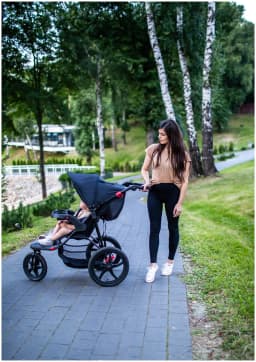 Moby-System Children's Trolley Mountain Running Walk Off-Road Large Pumping Wheels 0M + Folding 5-Point Belts