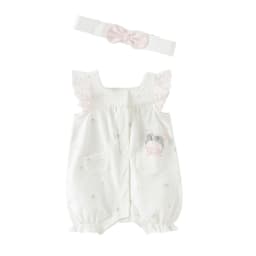 Dave Bella Newborn Creeper with Headband Summer Girs Cartoon Romper Print Sweet Baby Princess Jumpsuit DB2262063