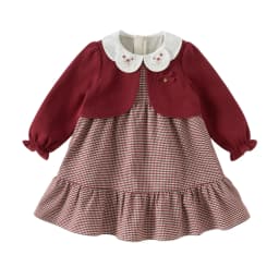 Dave Bella Girls Plaid Dresses Autumn Fake Two Piece Dress Spring Princess Elegant Children One-piece Clothing Fashion DB3262683