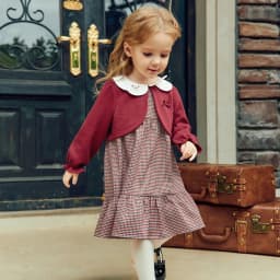Dave Bella Girls Plaid Dresses Autumn Fake Two Piece Dress Spring Princess Elegant Children One-piece Clothing Fashion DB3262683