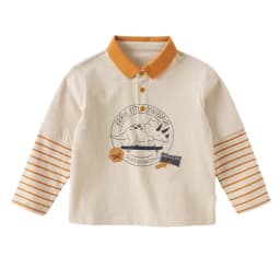 Dave Bella Boys Spring Autumn Polo T-shirt Casual Long Sleeve Fake Two-pieces T-shirt Kids Boy Outdoor Shirt Top DB3262563