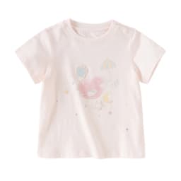 Dave Bella Girls Summer T-shirts Kids 1-7 Years Printed Tees Children Short Sleeve Cotton Tops Outdoor Clothes DB2261700