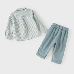 Dave Bella Children Shirt Pant Suits Spring Autumn Boys Sets Baby Grid Top Elastic Waist Trousers Fashion Kids Clothes DB1260758