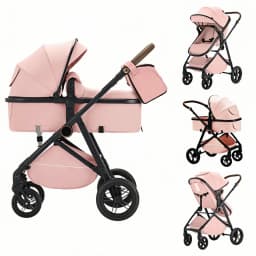 B.Childhood Infant Pushchair Spacious 2 in 1 Stroller Carriage, High View Design, Two-Way Seat, Adjustable Handle Pram for Park Walking