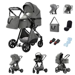 All-scene Multifunctional 3-in-1 High Landscape Four-Wheel Infant Pushchair, Labor-Saving Foldable Shock Absorbing Baby Carriage Equipped With Detachable Washable Mosquito Net For Newborn Daily Outdoor Strolls