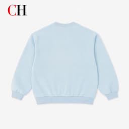 CH Girls Sweatshirt Long Sleeve Bow Applique Crew Neck Pullover Kids Casual Spring Autumn Top Light Blue