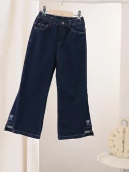Dave Bella Autumn Spring Girls Bootcut Velvet Jeans Fashion Elastic Waist Denim Pants Kids Party Embroidery Trousers DK3262890