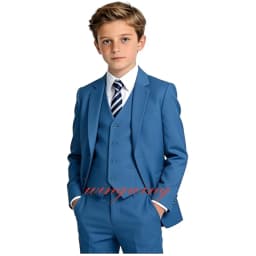 Boy's Tuxedos Toddler Formal Suits 3 Piece Set Kids Solid Color Slim Fit Suit for Wedding Party