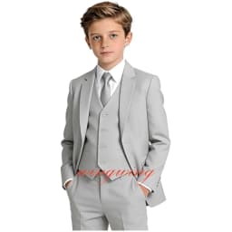 Boy's Tuxedos Toddler Formal Suits 3 Piece Set Kids Solid Color Slim Fit Suit for Wedding Party