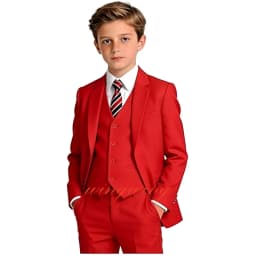 Boy's Tuxedos Toddler Formal Suits 3 Piece Set Kids Solid Color Slim Fit Suit for Wedding Party
