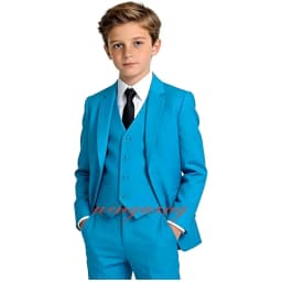 Boy's Tuxedos Toddler Formal Suits 3 Piece Set Kids Solid Color Slim Fit Suit for Wedding Party
