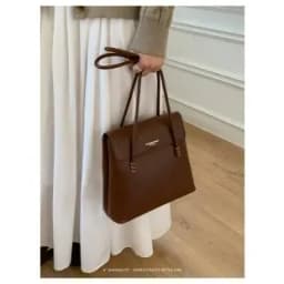 Simple Chic Diaper Bag Women's Luxury Leather Tote Vintage Crossbody Bag Minimalist Designer Large Capacity Elegant