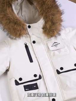 2pcs Set Children Winter Down Jacket and Jumpsuit for Baby Thicken Jacket for Girls Ski Suit Warm Real Fur Collar Boys Snowsuit