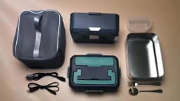 2-in-1 electric lunch box leak-proof portable food warmer microwave bento lunch box with stainless steel container