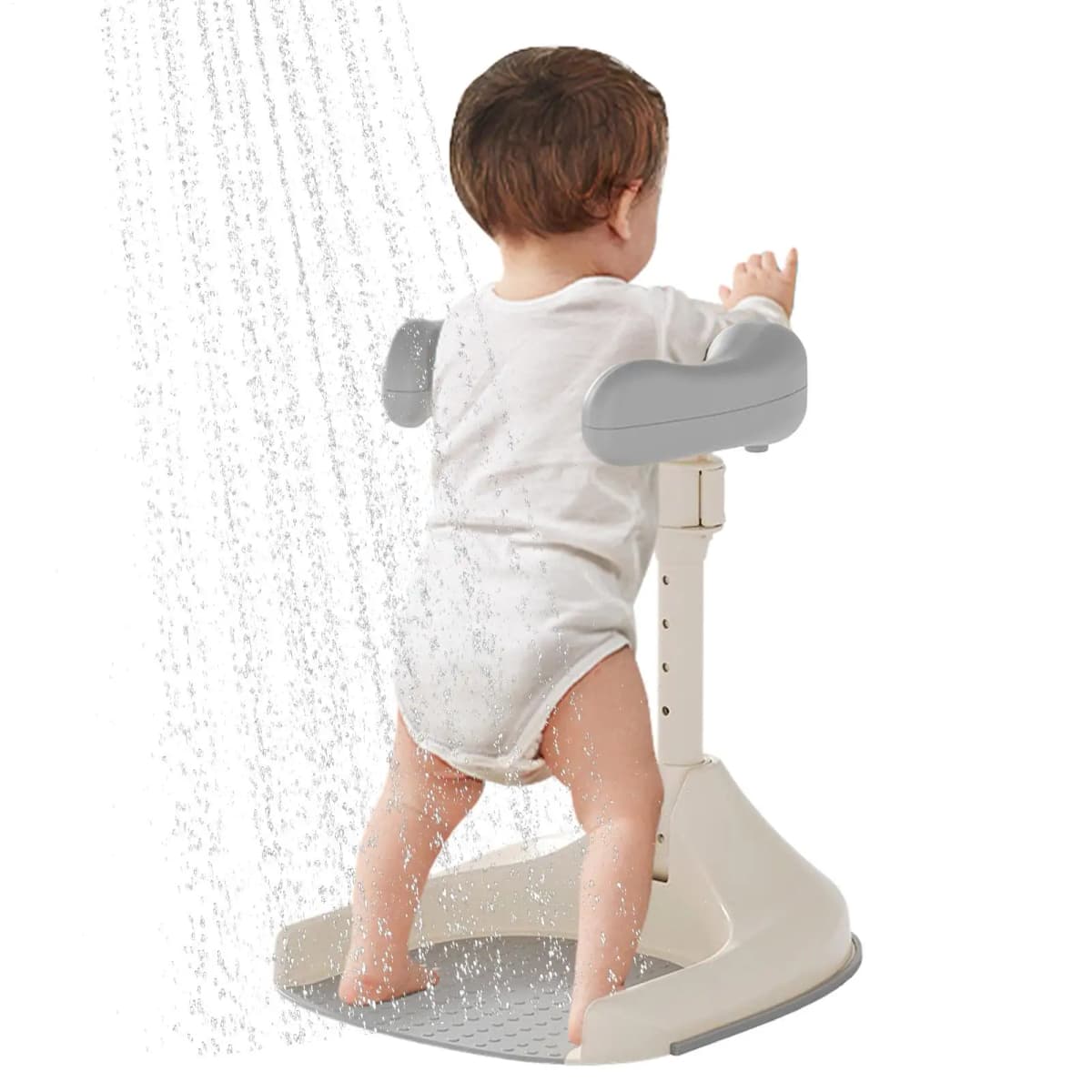 Baby Standing Shower Stand Foldable Bathing Device Baby Bath Stand Support Adjustable Household Bath Rack for Kids Boys Girls