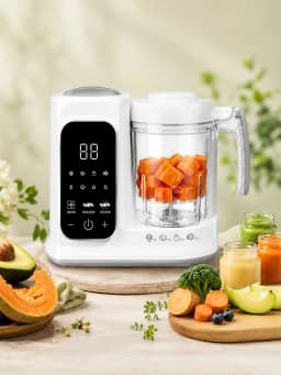 2 in 1 Automatic Baby Food Maker Steamer Blender BPA Free Borosilicate Glass Smart Touch Control Infant Food Processor One Step Steam Blend Baby Puree Grinder Multifunctional Easy Clean Baby Supplementary Food Cooking Machine