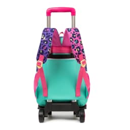 Rolling Backpack for Kids Girls Rolling Backpack for School Backpacks with Wheels for Kids 8-12 Leopard Print Love Roller Backpa