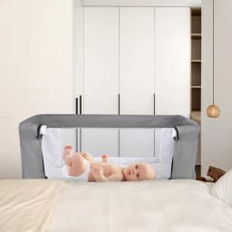 Baby Co-sleeping Crib, 2-in-1, with Mosquito Net, Height-Adjustable Bedside Crib, with Wheels and Rocking Function, for Ages 0–36 Months, 80 X 40 X 100–116 cm