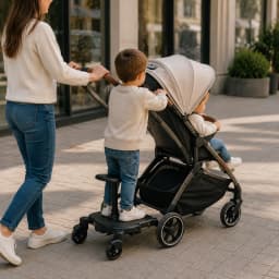 Universal Stroller Board for 2 Kids Adjustable Baby Scooter Attachment for 3-7 Years 25kg Load Capacity Sturdy Ride-On Step for Twin Siblings Family Travel Essential