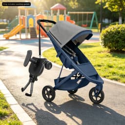 Universal Stroller Board for 2 Kids Adjustable Baby Scooter Attachment for 3-7 Years 25kg Load Capacity Sturdy Ride-On Step for Twin Siblings Family Travel Essential