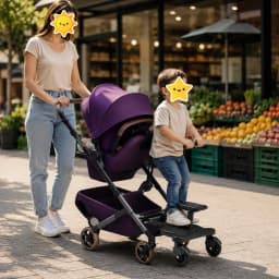 Universal Stroller Board for 2 Kids Adjustable Baby Scooter Attachment for 3-7 Years 25kg Load Capacity Sturdy Ride-On Step for Twin Siblings Family Travel Essential