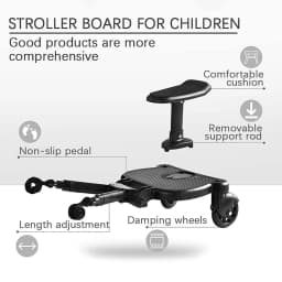 Stroller Board Buggy Board With Wheel For Riding, Sitting & Standing Pram Board, Stroller Adapter, 25kg Load, For 2-6 Years Second Child