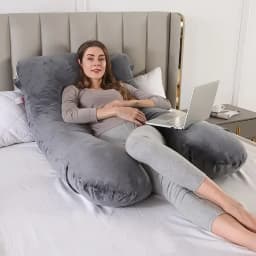 U Shaped Pregnancy Pillow Full Body Maternity Support Cushion Soft Fleece For Side Sleepers Lumbar Abdominal Back Sleeping Support
