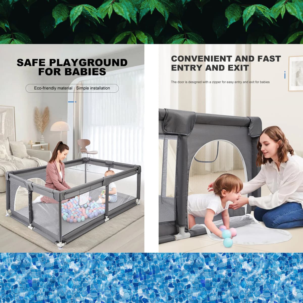 Children's Playpen Multifunctional Baby Playpen Playground for Babies Kids' Fence with Gifts Multiple Modes Fence for Small to Large