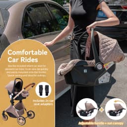 3‑in‑1 Luxurious Elevated‑View Baby Stroller with Infant Car Seat, Portable Folding Travel Pram, Aluminum Frame, Breathable Mesh Seat, Multi‑Position Reclining for Newborns