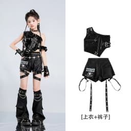 Girls K-pop Cool Crop Top Hot Pants Kids Jazz Shorts Dance Culottes Clothes Sets Children Hip Hop Streetwear Girl Group Costumes