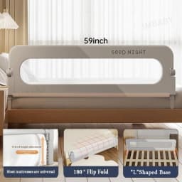 Single-Sided Liftable  Baby Bed Rail Guard 47"59"70"78"  Kids Bed Side Rails for Twin, Full, Queen Bunk Size Bed Swing Down Bed rail for Toddlers,Need to Screw Installation