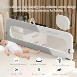 Single-Sided Liftable  Baby Bed Rail Guard 47"59"70"78"  Kids Bed Side Rails for Twin, Full, Queen Bunk Size Bed Swing Down Bed rail for Toddlers,Need to Screw Installation