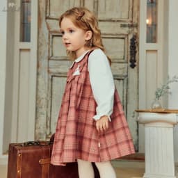 Dave Bella Girls Princess Dress Sweet Cute Childrens Plaid Fake Two Piece Baby Long Sleeve Dress Outdoor Party DB3261130