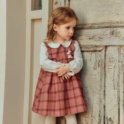 Dave Bella Girls Princess Dress Sweet Cute Childrens Plaid Fake Two Piece Baby Long Sleeve Dress Outdoor Party DB3261130