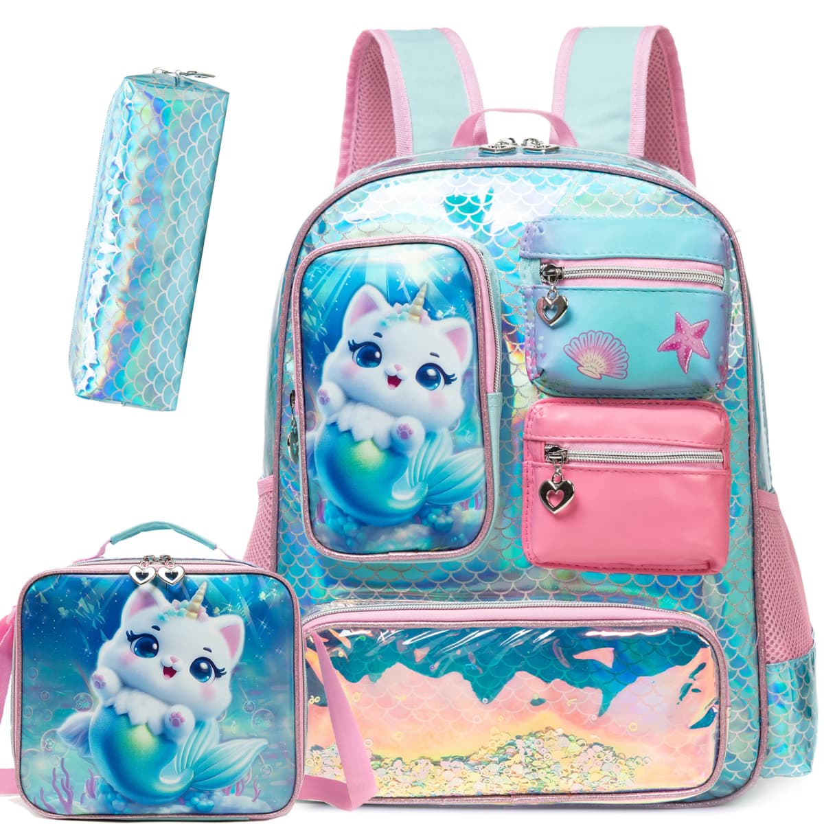 Meetbelify Backpack for Girls Backpacks for Elementary Preschool Students Kids School Cute Backpack with Lunch Box