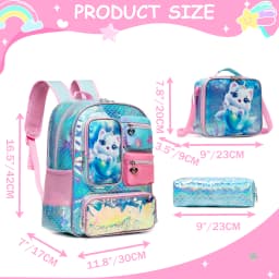 Meetbelify Backpack for Girls Backpacks for Elementary Preschool Students Kids School Cute Backpack with Lunch Box