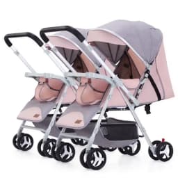 Portable Twin Baby Stroller Multifunctional Twin Baby Stroller Adjustable Backrest Detachable Two-way Baby Stroller Foldable