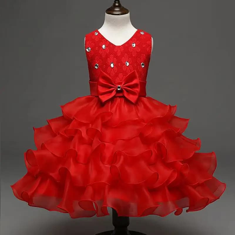Children Luxury Party Formal Dress For Wedding Birthday Kids Ceremonies Dresses Girls Lace Tutu Flower Girls Dress 1-8Years Old