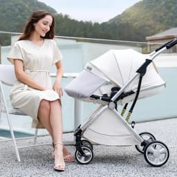 2025 New Lightweight Baby Stroller High View Baby Stroller,foldable,two-way Seat,with Mosquito Net Shock-absorbing Baby Stroller
