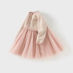 Dave Bella Children's Fake Two piece Dress Autumn Charm Gentle Cute Girls' Pink Mesh Princess Dress Party Outdoor DB3253125