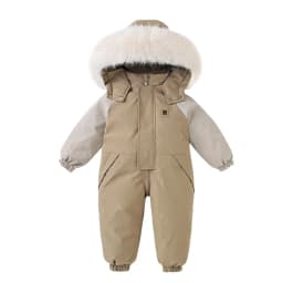 Winter Baby Ski Suit Plus Velvet Baby Jumpsuit Boys Overalls Warm Kids Clothes Waterproof Children Clothing Set 1-5 Years