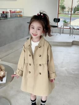 2025 Spring Autumn New 2 3 4 5 6 7 8 9 10 12 Years Children Outerwear Coats Baby Kids Girls Medium Long Slim Waist Trench Jacket