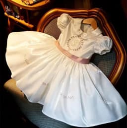 0-12Y Baby Girl Summer White Embroidery Turkish Vintage Lolita Princess Ball Gown Dress for Birthday Holiday Casual Eid B495