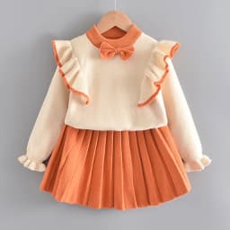 Bear Leader Baby Girls Clothes Set Autumn Winter Cartoon Grape Clothing Set New Kids Knitted Sweet Outfit Children Clothes Suit