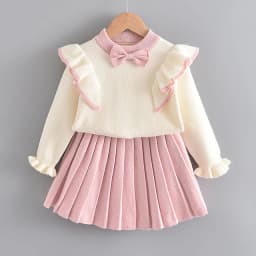 Bear Leader Baby Girls Clothes Set Autumn Winter Cartoon Grape Clothing Set New Kids Knitted Sweet Outfit Children Clothes Suit