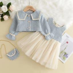 Bear Leader Baby Girls Clothes Set Autumn Winter Cartoon Grape Clothing Set New Kids Knitted Sweet Outfit Children Clothes Suit