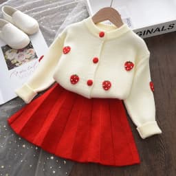 Bear Leader Baby Girls Clothes Set Autumn Winter Cartoon Grape Clothing Set New Kids Knitted Sweet Outfit Children Clothes Suit